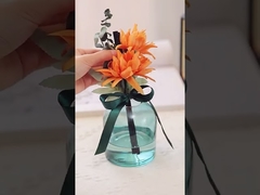 AROMA HOME Flower Fibre Stick Glasflasche 400 ml runder Schilfrohr-Diffusor mit Geschenkbox