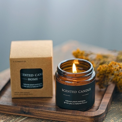 Brown-Glasaromatherapie-duftende Luxuskerze Velas blüht heilenden Kristall