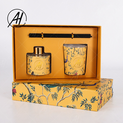 AROMA-AUSGANGS- Luxus-Reed Diffuser Natural Oil Air-Erfrischungsmittel-Geruch-Kerzen-Geschenk-Satz