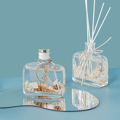 Einzigartiger Flaschen-Geschenkbox-Abdeckungs-Behälter-Ozean roch Öl Glas-Reed Diffuser