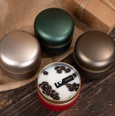 Soem-Sojabohnenöl-Wachs bereifte Kaffeebohnen Tin Can Candle 10cl für Weihnachten