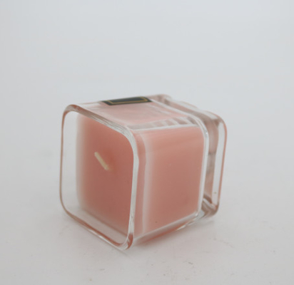 Kundenspezifische schwarze Aufkleber-Gardenia Square Glass Jar Scented-Kerze 9 Unze für Hochzeiten
