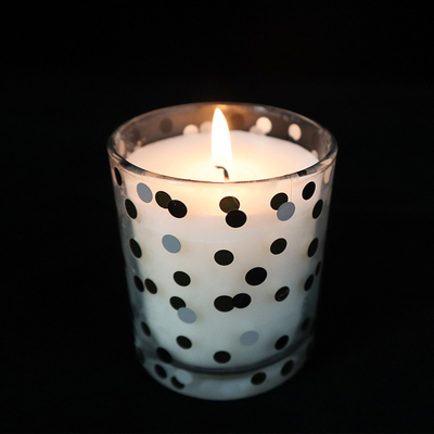 Natürliche duftende Sojabohnenöl Tealight-Kerzen in Druckklarglas-Schalen-Kokosnuss-Aprikose
