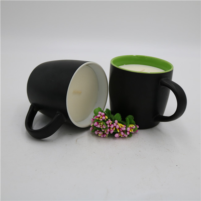 Duftende Matte Black Ceramic Citronella Candle-Tee-Schalen-Kerze