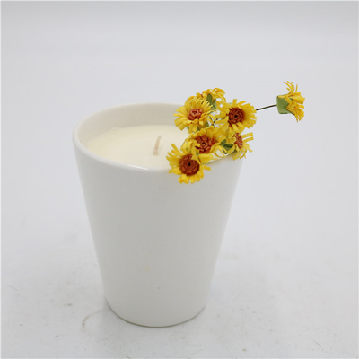 Aroma-Ausgangstee-Schalen-keramisches Sojabohnenöl Kerze gerochener Matte White 7oz