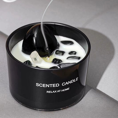 Freundliches Wachs Eco Sojabohnenöl-65g mit Steinkerzen Amber Glass Candle