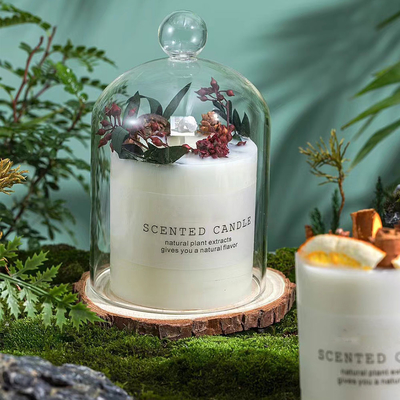 Heiratsgeburtstags-Glasgefäß-kundenspezifische Aromatherapie-Kerze weißes 270g