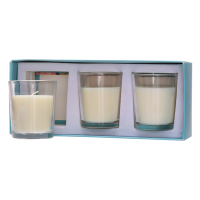 Aroma-Ausgangskundenspezifische Aromatherapie-Glasgefäß-Kerze weißes 70g*3 für Hochzeits-Geburtstag