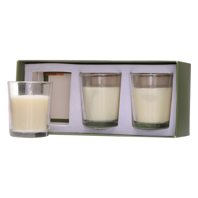 Aroma-Ausgangskundenspezifische Aromatherapie-Glasgefäß-Kerze weißes 70g*3 für Hochzeits-Geburtstag