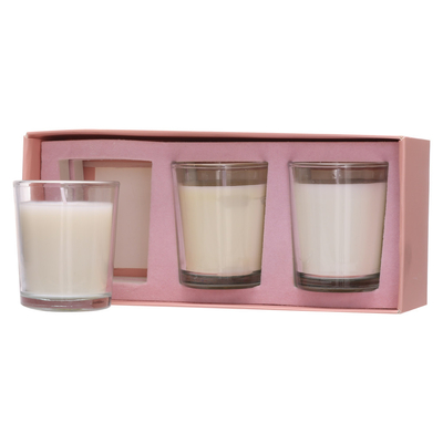 Aroma-Ausgangskundenspezifische Aromatherapie-Glasgefäß-Kerze weißes 70g*3 für Hochzeits-Geburtstag