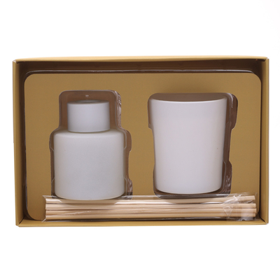50ml Matte White Bottle Reed Diffuser stellte mit hölzerner Kappe roch Kerzen ein