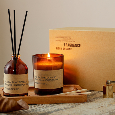 Eigenmarken-Glas roch Kerzen und Reed Diffuser Home Fragrance Gift-Satz