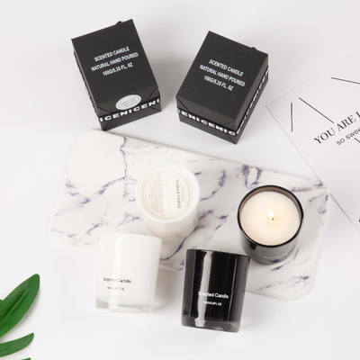 AROMA HOME Private Label Luxus-Duftglaskerze Schwarz Weiß