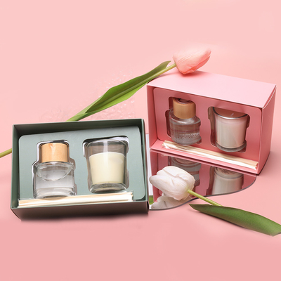 Kerzen-Glas-Geschenk-Glassatz Mini Small Luxury Private Labels kundenspezifischer schwarzer klarer duftender