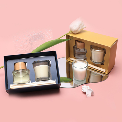 Kerzen-Glas-Geschenk-Glassatz Mini Small Luxury Private Labels kundenspezifischer schwarzer klarer duftender