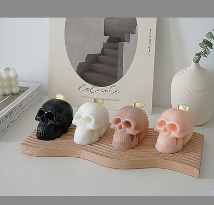 Fabrik-Großverkauf-Weihnachts-Halloween-Rosa-Schwarzen im auf Lager nacktes weißes gerochenes Skulled formen Sie Kerzen für Halloween-Geschenk