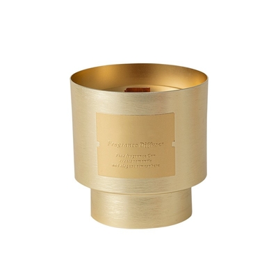 AROMA-AUSGANGSleuchten kundenspezifisches einzigartiges Eigenmarken-hölzernes Docht-Luxussojabohnenöl-Wachs-Gold überzogene Metallgläser für Valentinstag-Geschenk durch