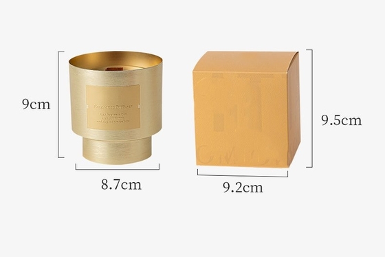 AROMA-AUSGANGSleuchten kundenspezifisches einzigartiges Eigenmarken-hölzernes Docht-Luxussojabohnenöl-Wachs-Gold überzogene Metallgläser für Valentinstag-Geschenk durch