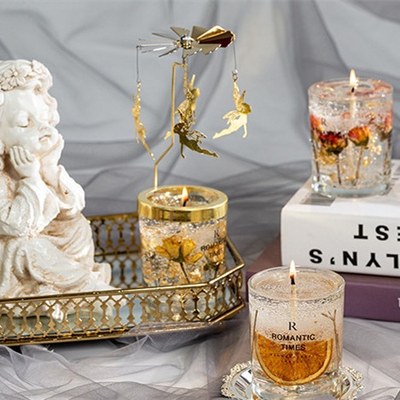 AROMA-AUSGANGSdekor-Blume riechen Jelly Fragrance Candle Luxury Private, Aufkleber-Gel-Sojabohnenöl-, daswachs Kerze im Glasgefäß roch