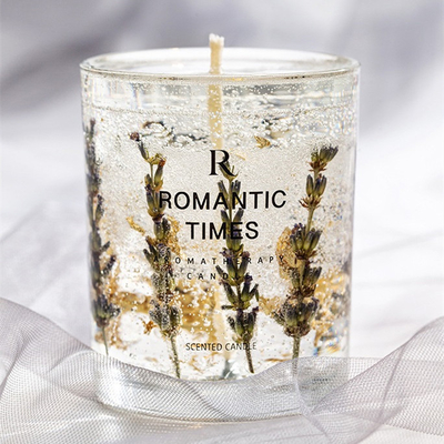AROMA-AUSGANGSdekor-Blume riechen Jelly Fragrance Candle Luxury Private, Aufkleber-Gel-Sojabohnenöl-, daswachs Kerze im Glasgefäß roch
