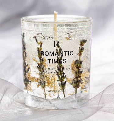 AROMA-AUSGANGSdekor-Blume riechen Jelly Fragrance Candle Luxury Private, Aufkleber-Gel-Sojabohnenöl-, daswachs Kerze im Glasgefäß roch