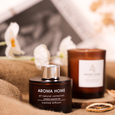 Satz AROMA-AUSGANGS-Heiß-Verkauf Öl-Duft-Glasgefäß-Luxus-Browns Reed Diffuser Scented Candles Gift