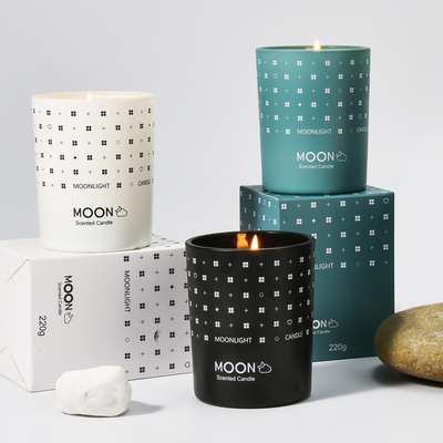 Organisches Aromatherapie-Sojabohnenöl-Wachs roch die langlebige Glas-Kerzen-Eigenmarke