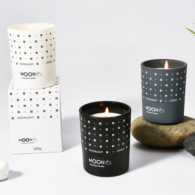 Organisches Aromatherapie-Sojabohnenöl-Wachs roch die langlebige Glas-Kerzen-Eigenmarke