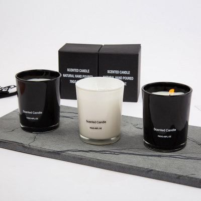 Schwarze weiße Eigenmarken-duftende Glasluxuskerze der AROMA-AUSGANGSgroßhandelshohen qualität