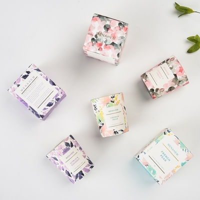 AROMA-AUSGANGSstellte großhandelsluxushaushalts-Geschenk kundenspezifisches kreatives Blumen-Duft-Glasgefäß-Sojabohnenöl-Wachs-duftende Kerze ein