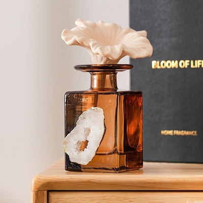 Büro-Luft-frische Raum-Parfüm-Glas-Flasche Reed Diffuser des Aromatherapie-ätherischen Öls