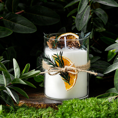 AROMA-AUSGANGSkundenspezifisches Luxuseigenmarken-Geschenkbox-Glasgefäß, das Crystal Spiritual Aromatherapy Scented Soy-Kerzen heilt