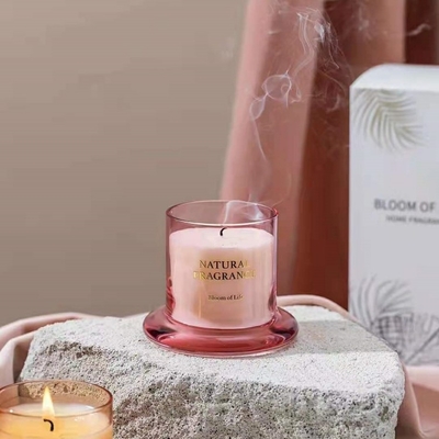 Großes Größen-Wachs Vorrat-Aufkleber-roch kundenspezifisches Rose Amber Ebony Fresh Spring Cream Coffees Kerzen im Glas mit Bell-Deckel