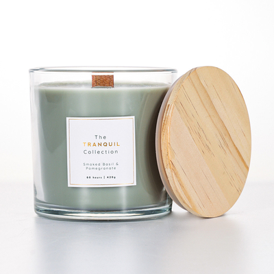 Handgemachte weiße Scheunen-Vanille-Sage Outdoor Glass Scented Soy-Wachs-Kerze für Haus