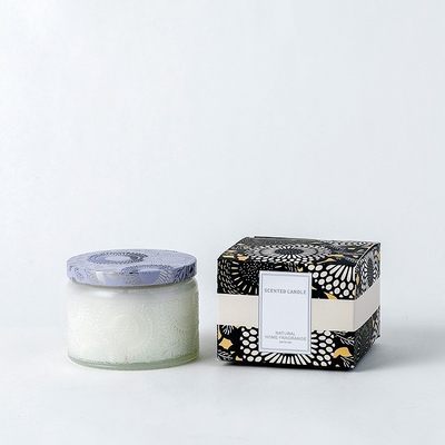 Aromatherapie-Geruch-Geschenk stellte Sojabohnenöl prägeartige Muster-geistige Kerzen-Eigenmarke ein
