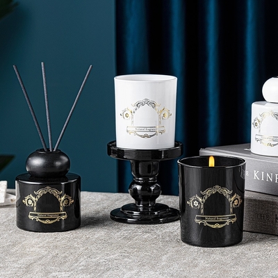 Lufterfrischer-Schwarz-weiße Flaschen-Glas-Duft-Öl-Geruch-Kerzen Reed Diffuser Gift