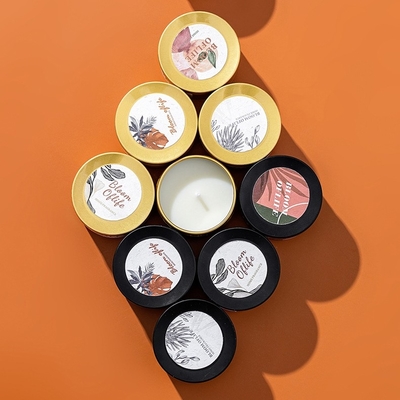 AROMA-HAUS fertigte Mini Black besonders an und goldenes Farbgeschenk stellte der 5 Geruch-Hauptduft-duftende Sojabohnenöl-Wachs-Kerze ein