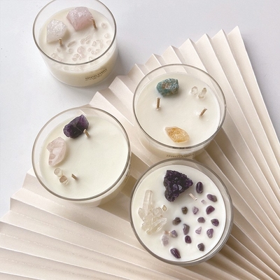 AROMA-HAUS kundenspezifischer Logo Soy Wax Crystal Stone leuchtet große duftende 10 Unze durch