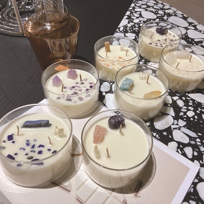 AROMA-HAUS kundenspezifischer Logo Soy Wax Crystal Stone leuchtet große duftende 10 Unze durch