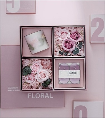 Zylinderförmiges Schalen-Blumen-Tee-Wachs-stellte duftendes Kerzen-Geschenk bunt für Hochzeitsfest ein
