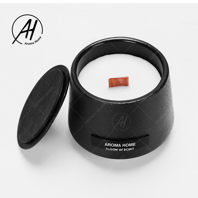 Schwarzer Matte Glass Jar Soy Wax roch Aroma-Haus durchleuchtet kundenspezifische Eigenmarke