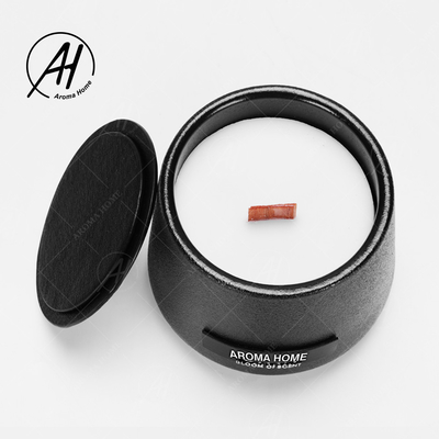 Schwarzer Matte Glass Jar Soy Wax roch Aroma-Haus durchleuchtet kundenspezifische Eigenmarke