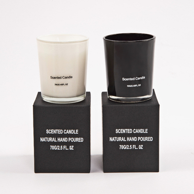 AROMA-AUSGANGShochrangiges Glasgefäß leuchtet 2.5OZ 7.6OZ 10OZ in schwarzem weißem gerochen durch