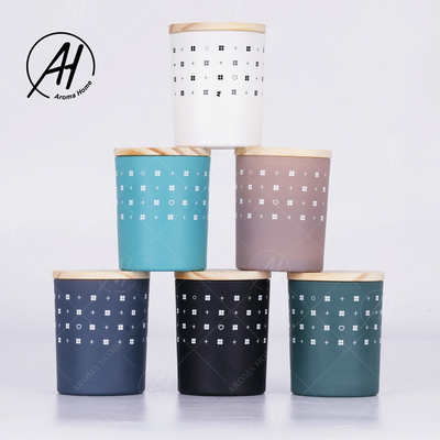 AROMA-AUSGANGSglasgefäß-hölzerner Deckel-rauchlose Sojabohnenöl-Wachs-Kerzen-Eigenmarke 5.5OZ 7OZ 8OZ