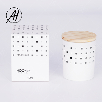 AROMA-AUSGANGSglasgefäß-hölzerner Deckel-rauchlose Sojabohnenöl-Wachs-Kerzen-Eigenmarke 5.5OZ 7OZ 8OZ