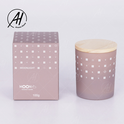 AROMA-AUSGANGSglasgefäß-hölzerner Deckel-rauchlose Sojabohnenöl-Wachs-Kerzen-Eigenmarke 5.5OZ 7OZ 8OZ