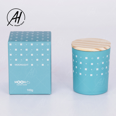 AROMA-AUSGANGSglasgefäß-hölzerner Deckel-rauchlose Sojabohnenöl-Wachs-Kerzen-Eigenmarke 5.5OZ 7OZ 8OZ