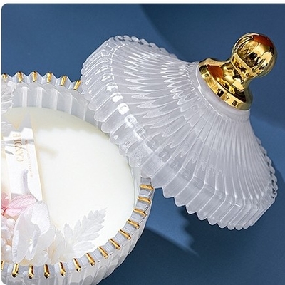 Betriebsmischwachs verewigte Blumen-goldene Schalen-die kundenspezifische Aromatherapie-Kerze handgemacht