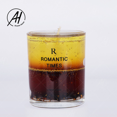 Heiratender romantischer wirklicher Blumen-Glasgefäß-Kerzen-Sojabohnenöl-Wachs-Geruch gelieren 7OZ 8OZ