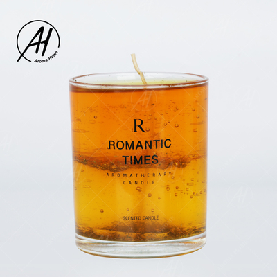 Heiratender romantischer wirklicher Blumen-Glasgefäß-Kerzen-Sojabohnenöl-Wachs-Geruch gelieren 7OZ 8OZ